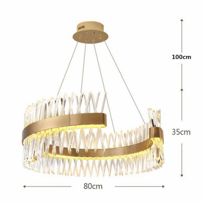 Современный светодиодный хрустальный подвесной светильник новый дизайн гостиной полукруглый подвесной светильник подвесная Подвесная