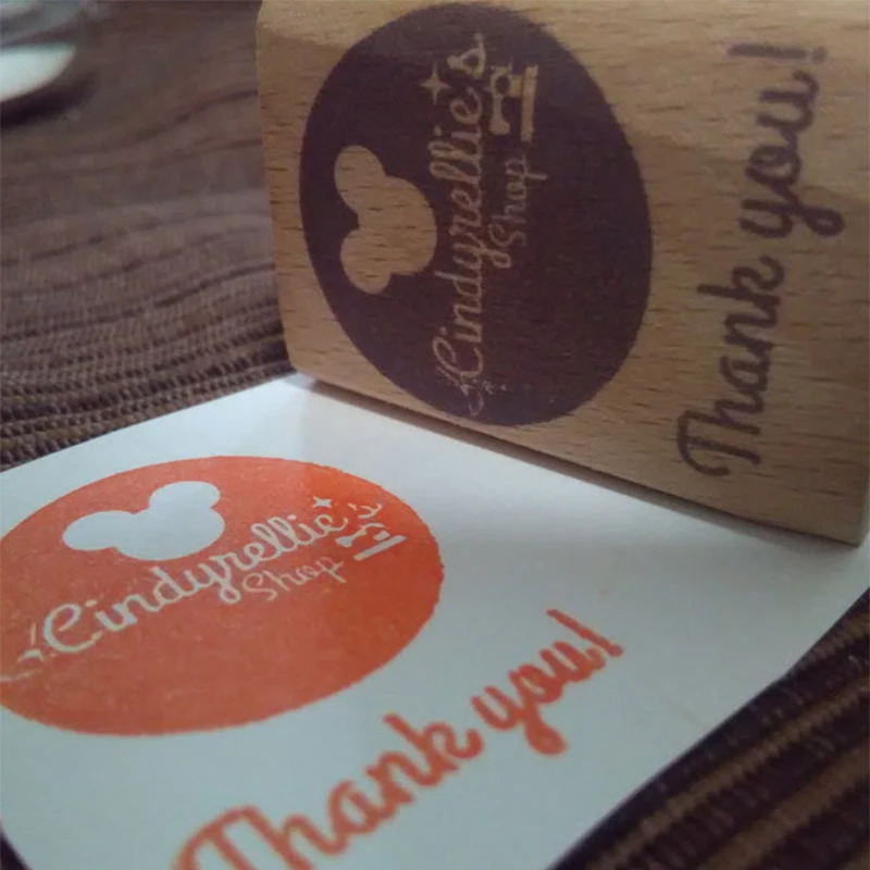 1.5x1 inches Custom Logo Rubber Stamp Business Card Branding