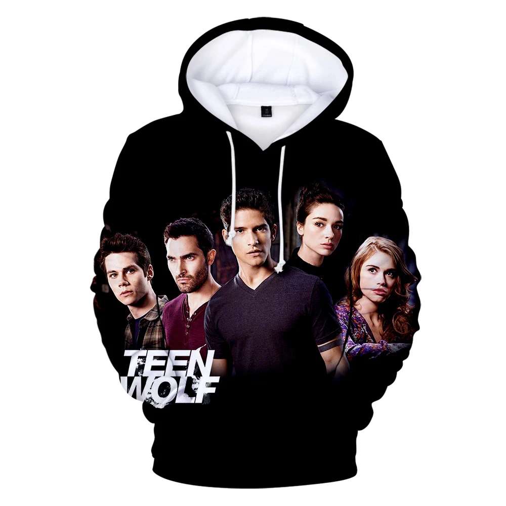 

Fashion Teen Wolf Hoodies Derekhale 3D Print Sweatshirts Teen Wolf Men/Women Black Unisex Tops 4XL