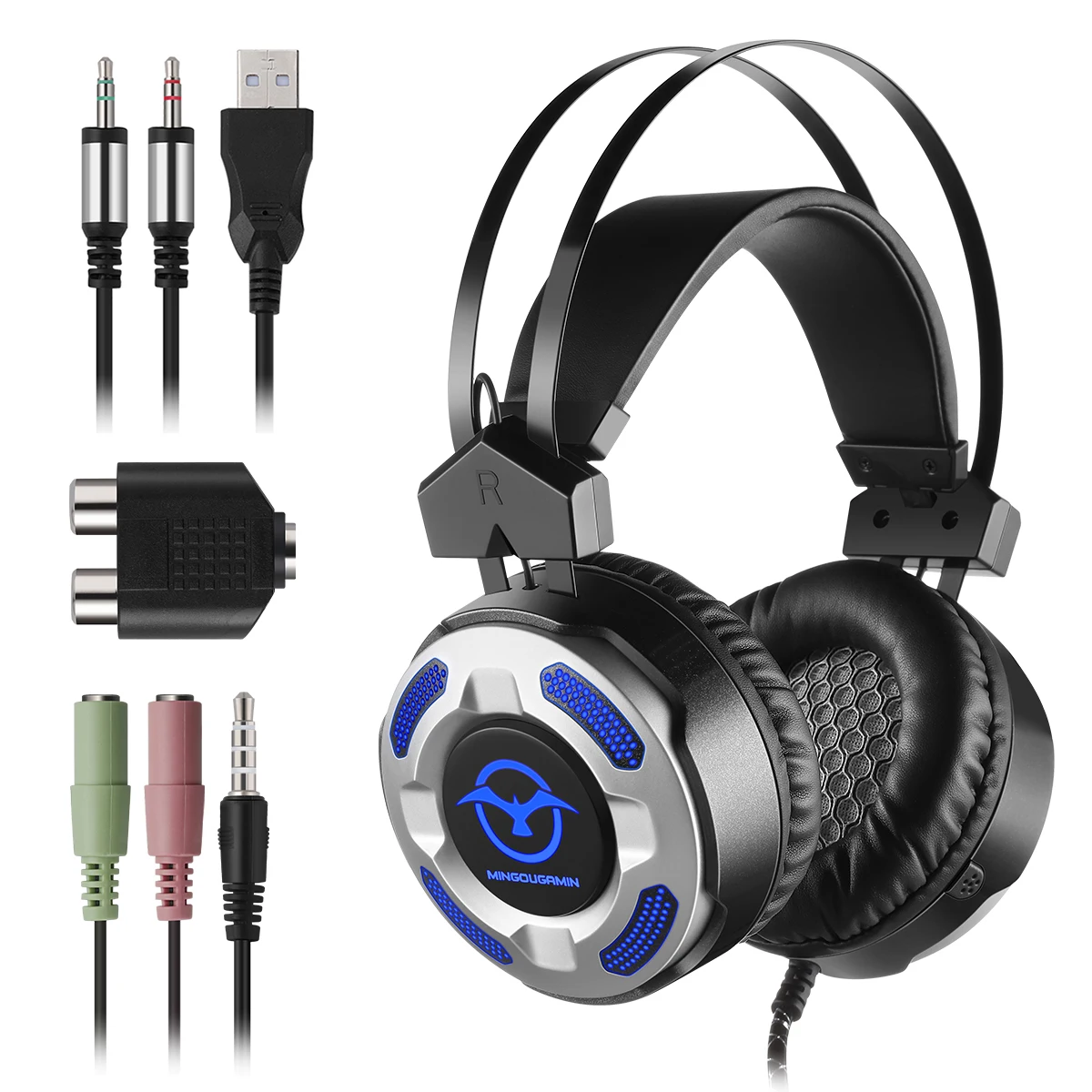 Wired Gaming Headset Gaming headphone with LED Lights Built in