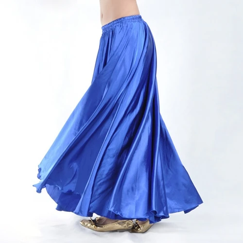 16 цветов доступны атласные танец живота Профессиональная женская одежда для танца живота полные юбки-солнце юбки фламенко плюс размер - Цвет: Royal blue