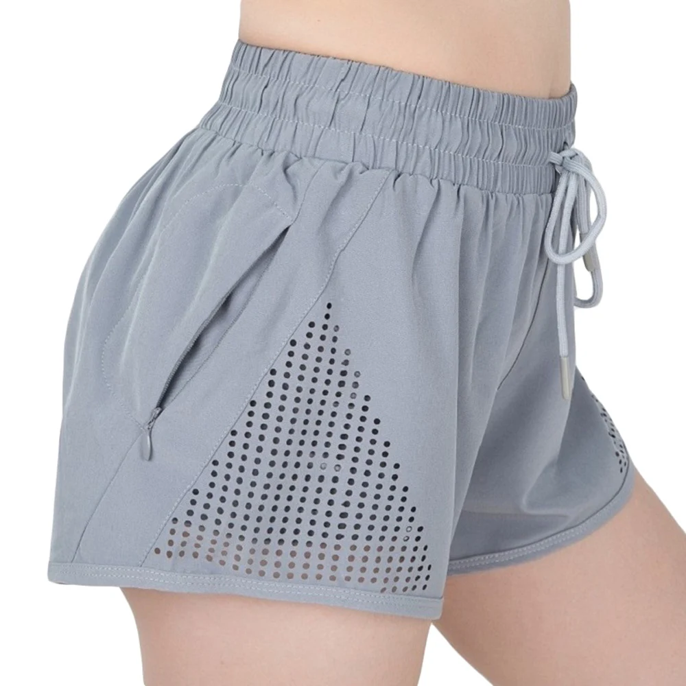 New Summer Training Shorts Women Yoga Running Short Workout Breathable Shorts with Lining 2 in 1