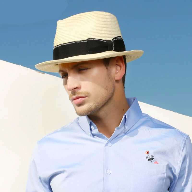 Sedancasesa 2019 New Arrival Fashion Beige Straw Hats for Women Men Summer Cap Beach Sun Caps