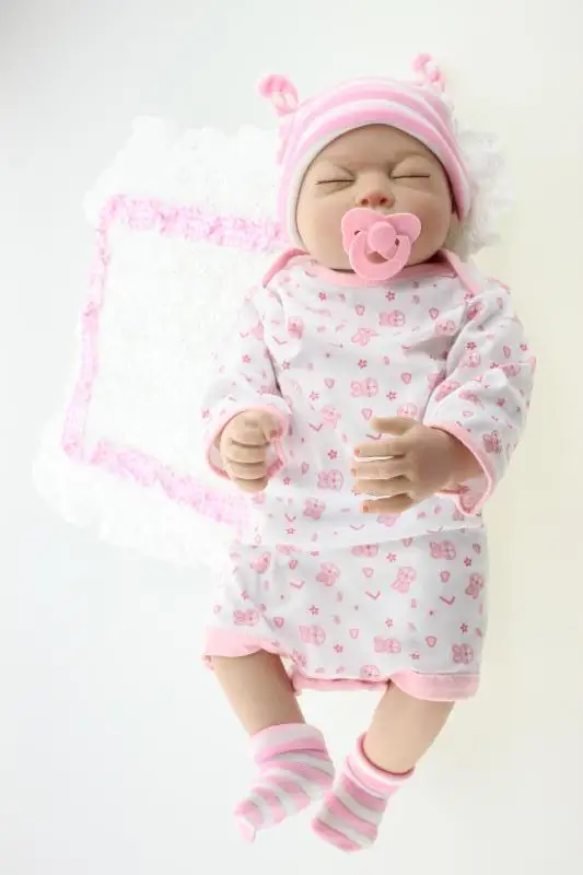 

22" Silicone Reborn Baby Alive Realistic Newborn Sleeping Girl Soft Change Clothes Toys Women Treats