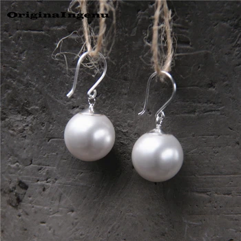 

925 Silver Earrings Pearl Jewelry Vintage Pendientes Minimalism Charm Girl Birthday Gift Brincos Earrings for Women Oorbellen