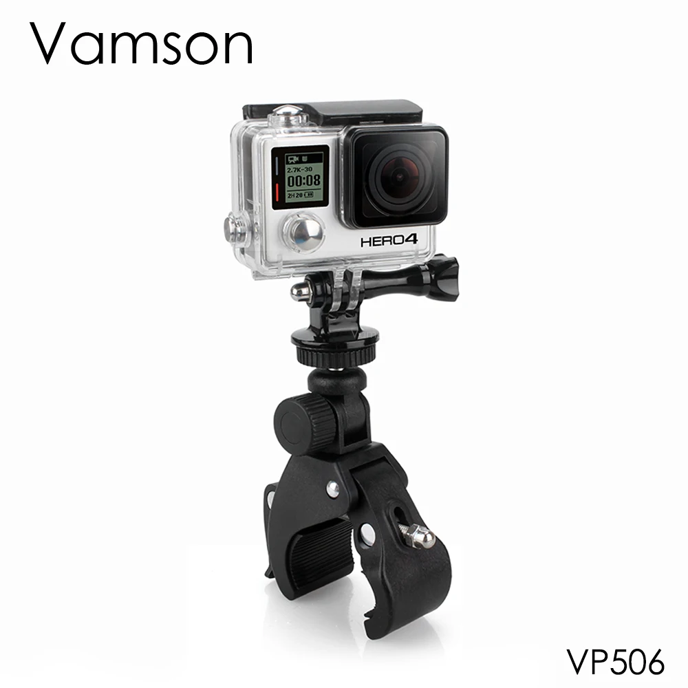 

Vamson Bicycle Motorcycle Handlebar for Go pro Accessories Camera Mount Tripod Adapter For Gopro Hero 7 5 4 3+2 1 Camera VP506