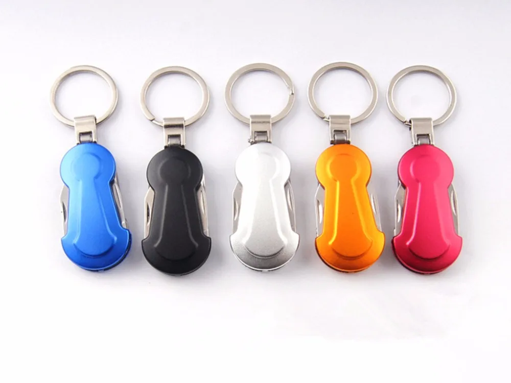 2PCS Mini Portable Folding Pocket Key Chain Bottle shape multifunction