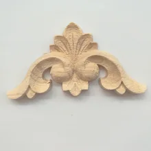 1 ST Decoratieve Hout Applicaties voor Meubels Kastdeur Natuurlijke Hout Lijstwerk Decals Bloem Houtsnijwerk Beeldjes 6 CM 8 CM