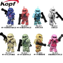 PG8135 Building Blocks Mobile Suit Series Figures Tiger Zagu MS-03 MS-06S MS-06F White wolf Bricks Action For Children Gift Toys