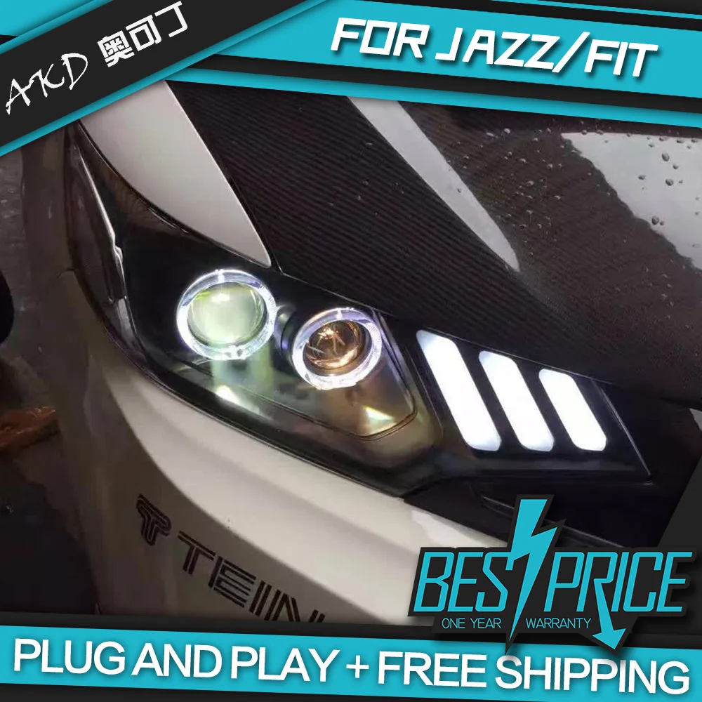 AKD Cars Styling Headlight For Honda FIT JAZZ GK5 Headlights LED