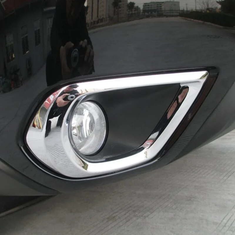 ABS-Chrome-For-Subaru-Forester-2014-2015-2016-2017-Front-Fog-Light-Lamp-Bumper-Cover-Trim