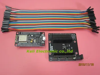 

2SET ESP8266 kit NodeMcu Lua Wifi Intternet of Things Development Board + NodeMcu base + 40P wires testing DIY Breadboard