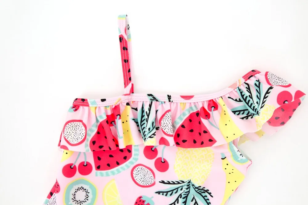 Girls Swimwear 9M-6Years Kids Beach Wear Lovely Fruits Print Baby Swimming Suits Bikini Ruffle Infantil Childs Bathing Suit