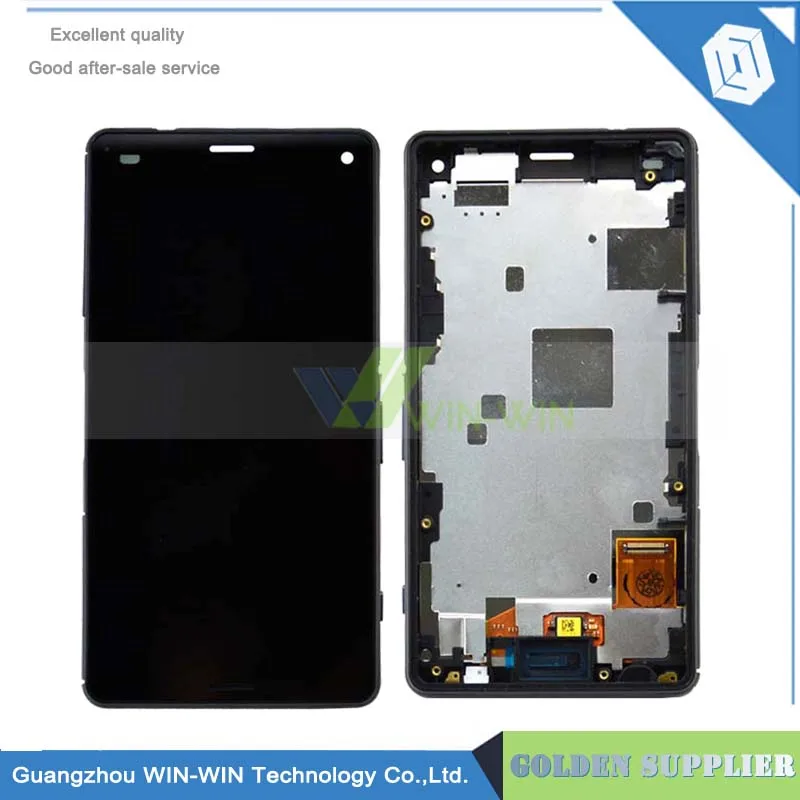 

Black/White LCD For Xperia Z3 mini For Z3 Compact d5803 d5833 M55W displayTouch Digitizer Screen Assembly+Frame Replacement