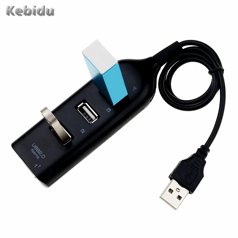 KEBIDU черный высокоскоростной USB 2,0 Micro Mini 4 порта концентратор сплиттер адаптер для Windows 98/2000/ME/XP/Vista/WIN7