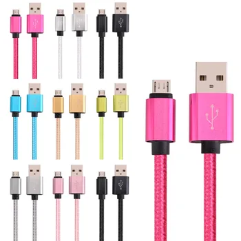 

Thicker 1m Fabric braided charger cable for samsung htc lg for android mobile phone