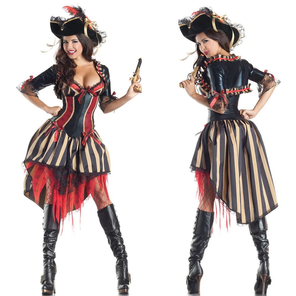 

New Pirates of The Caribbean Cosplay Dress Halloween Female Pirate Costume Party Costumes DS Uniforms Adult Cosplay