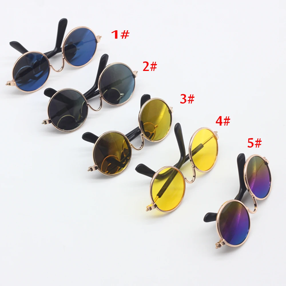 1PCS font b Doll b font font b Accessories b font round shaped Round glasses colorful