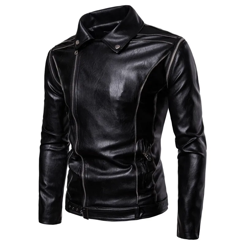 Новинка, мужские кожаные куртки с отстегивающимися рукавами, повседневные мужские Куртки из искусственной кожи, одежда для мужчин, мотоциклетные осенние куртки - Цвет: Black Jacket