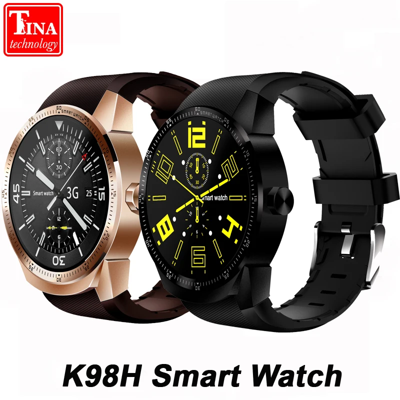 Новые смарт часы K98H 3g MTK6572A ram 512MB rom 4G с поддержкой nano sim карты gps Wi Fi мужские