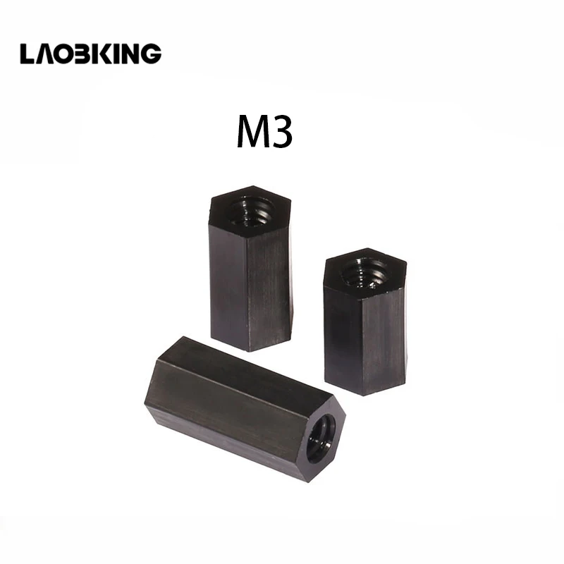 

50Pcs M3 Black Hex Nylon Standoff Spacer Column Flat Head Double Pass Nylon Plastic Spacing Screws