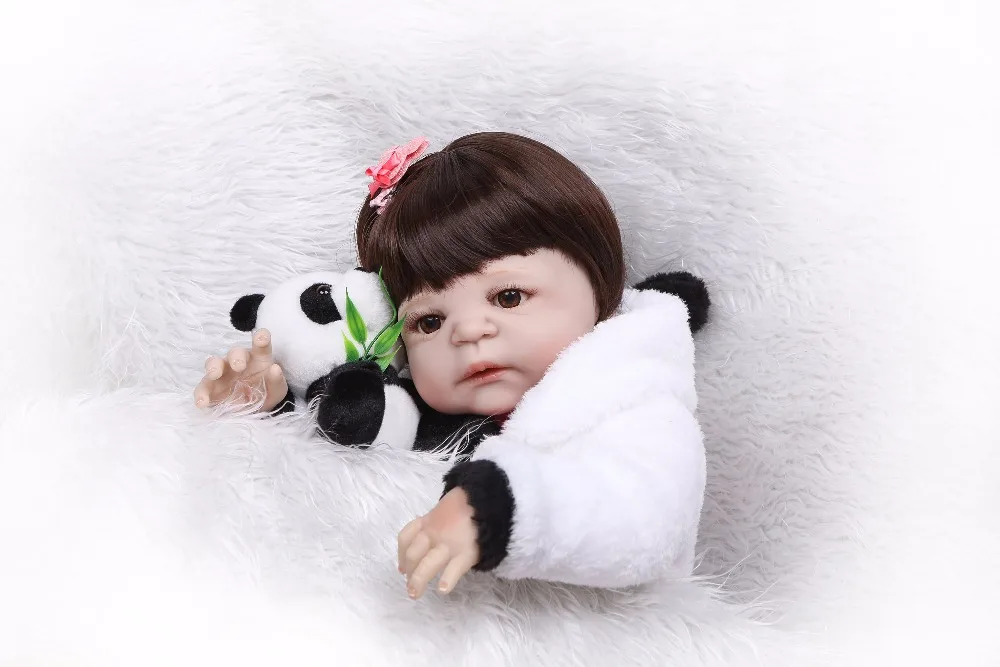 Силиконовая кукла NPK boneca reborn 56 см полностью виниловая силиконовая Reborn детские