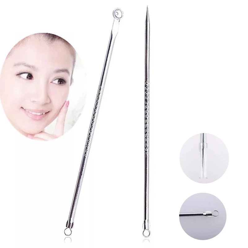 

2pcs Stainless Steel Needles Blackhead Remover Kit Acne Comedone Pimple Blemish Extractor Face Clean Beauty Tools