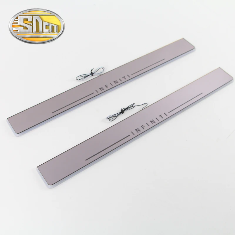 SNCN 4PCS Car LED Door Sill For Infiniti FX35 FX37 FX30 FX50 Ultra-thin Acrylic Dynamic LED Welcome Light Scuff Plate Pedal