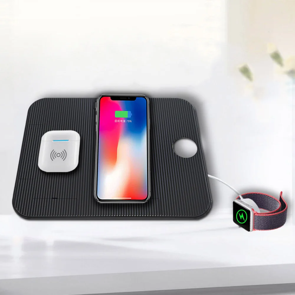 4 в 1 Qi Беспроводное зарядное устройство для Apple Watch 2 3 Iphone 8 X XR XS Samsung Note S8
