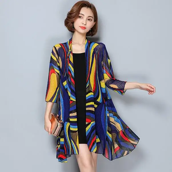 

Kimono Cardigan Kimonos Mujer 2019 Verano Loose Medium Long Beach Cardigans Cover Plus Size Kimono Feminino DC871
