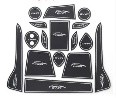 

vtear For Toyota C-HR Accessories Rubber mat Door mat interior anti-slip Cup pad Gate slot pad decoration