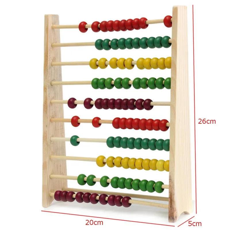 100 Бусины деревянные счеты подсчет номер Дошкольное малыш математика обучения преподавание игрушка подсчета Бусины математика обучения Развивающие игрушки