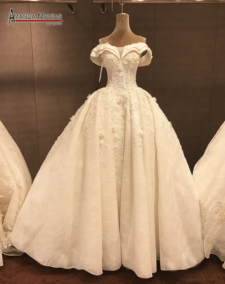 

New Arrival Unique Straps Luxury Ball Gown Real Amanda Novias Wedding Dress vestido de noiva 2019