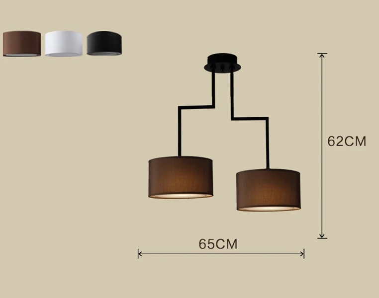 Современный минимализм светодиодная Люстра для гостиной неправильный блеск E27 ткань оттенков люстра освещение, лампа для установки в помещении светильники - Цвет абажура: 2 light dia65 H62cm