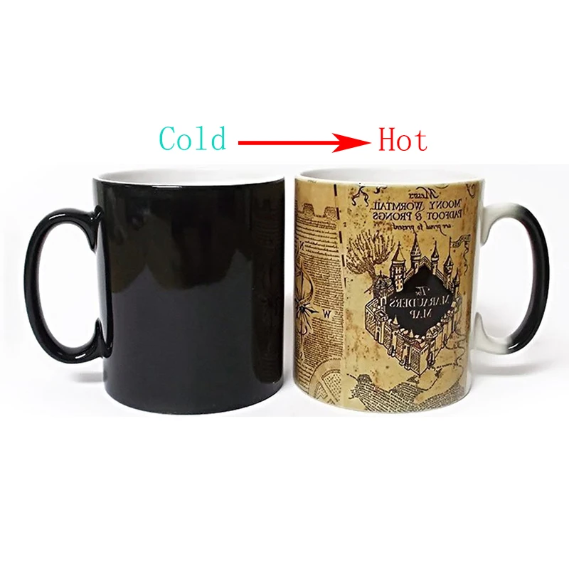 

New Creative Magic Mug Drink Cup Color Changing Mug Marauders Map Mischief Managed Wine Tea Cup Gift for Friends