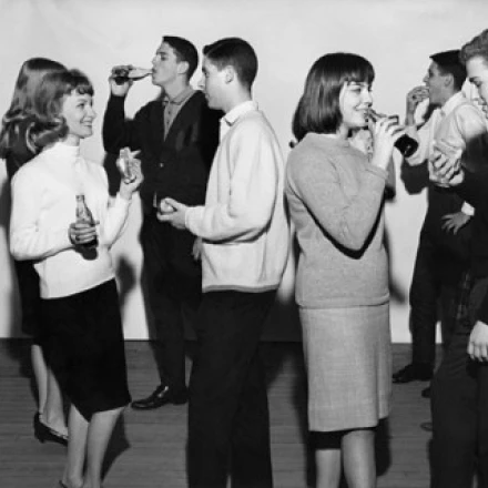 Teenage couples at a party Poster Print (24 x 36)
