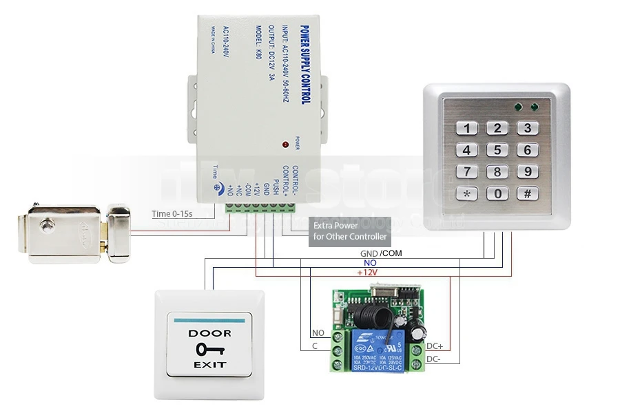 DIYSECUR 125 кГц RFID двери Система контроля доступа DIY Kit с электронным магнитным замком Strike Lock питание