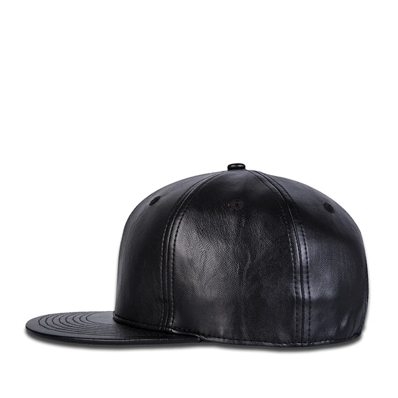Простой черный Snapback Шапки хорошие кожаные Бейсбол шапки Snapbacks хип хоп музыки Мода