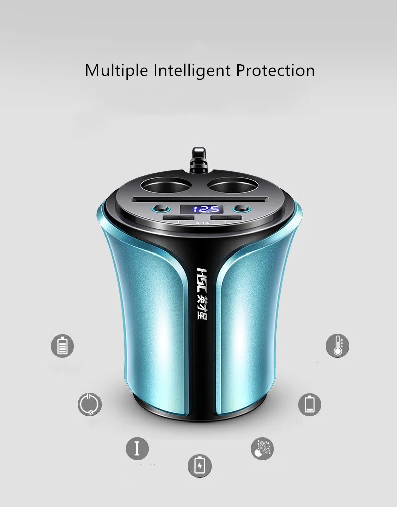 Маленькое автомобильное зарядное устройство с двумя usb-портами для двух можно заряжать сигаретами с напряжением