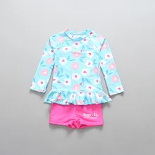 От 3 до 11 лет, купальник для маленьких девочек, 2 предмета в комплекте, детский купальник для девочек, комплект бикини с длинными рукавами, купальный костюм Купание, костюм