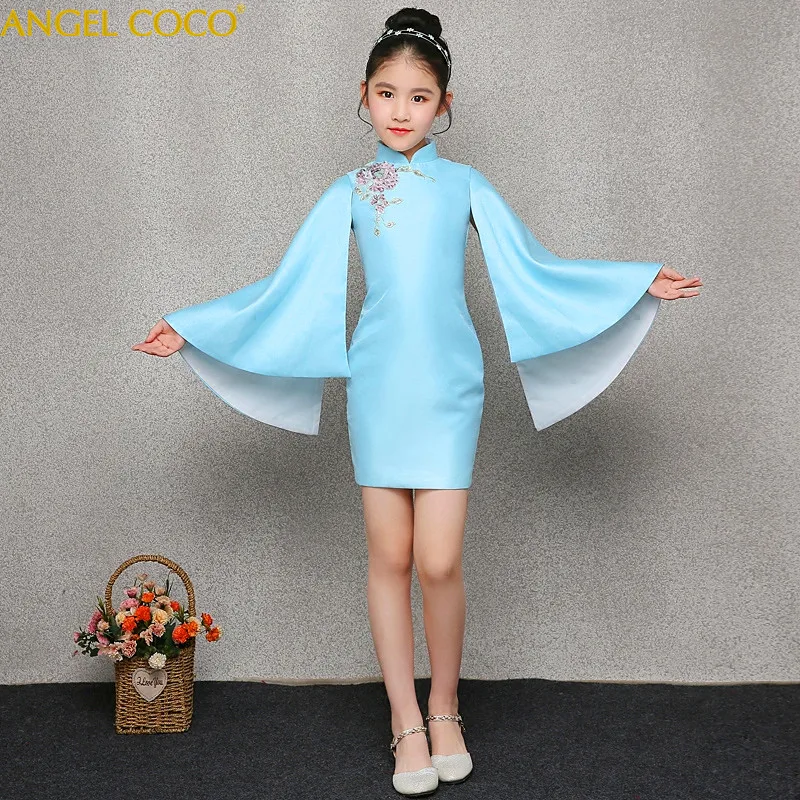 Вечернее платье для девочек элегантное платье Русалка Мода Матери вечернее платье в китайском стиле Стиль ретро платье для банкета, вечеринки женский Чонсам