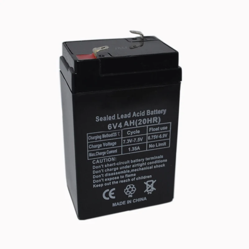 6V 4.0Ah Battery Sealed Storage Batteries Lead Acid Rechargeable Power Supply for LED Light Toy Car Baby Carrier