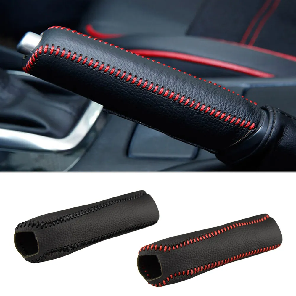 

Car Leather Gear Head Shift Knob Cover for Kia Rio K2 2011-2016 Gear Shift Collar Case Leather Hand Brake Cover Accessories