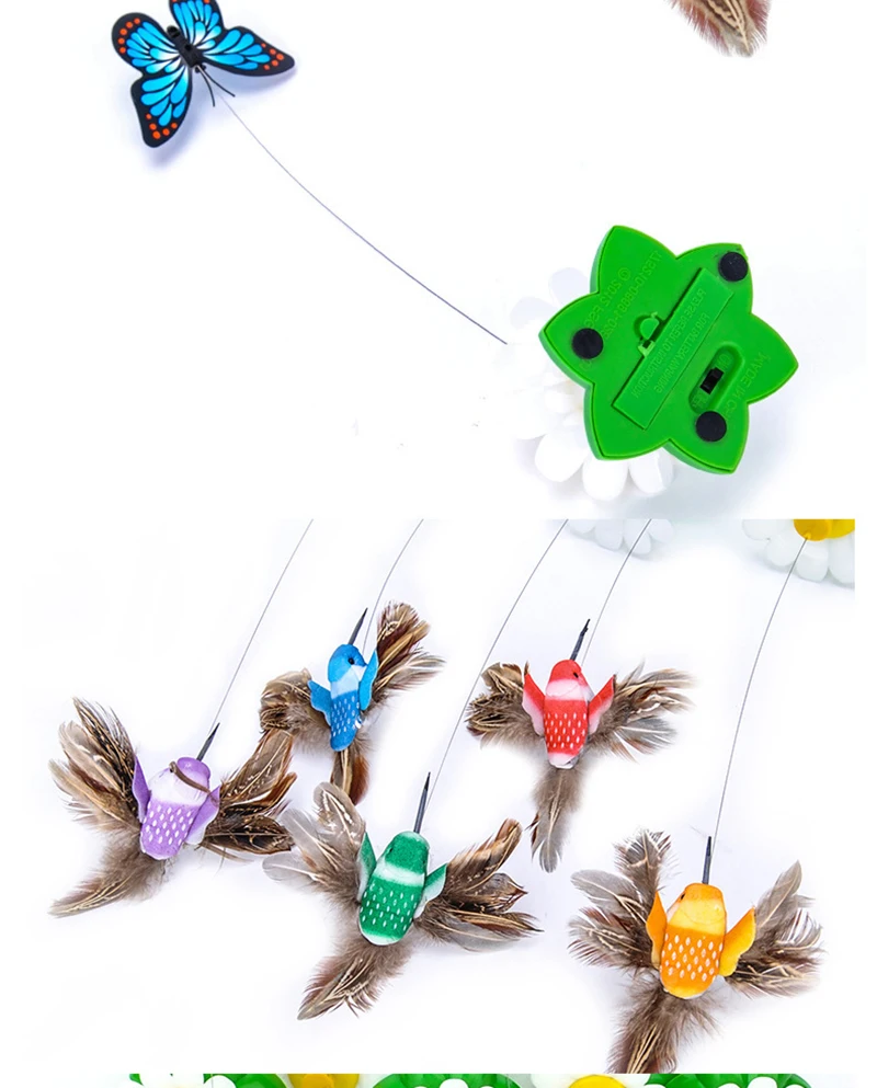 christmas dog toys Cute Electric Rotating Colorful Butterfly Bird Funny Dog Cat Toys Scratch Toy For Cat Small Dog Cats Intelligence Taining squirrel dog toy