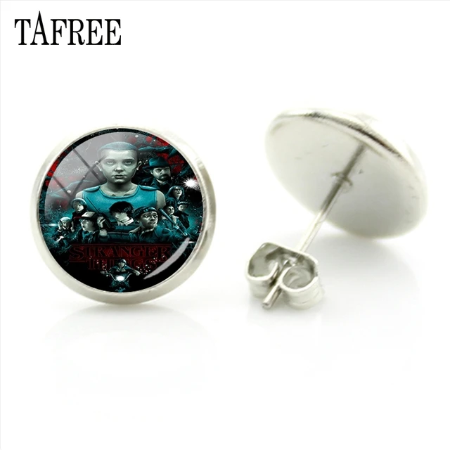 TAFREE Fashion Jewelry American Thriller TV Series Stranger Things Sliver Stud Earrings Women Party Decorations Earrings QF118 QF128