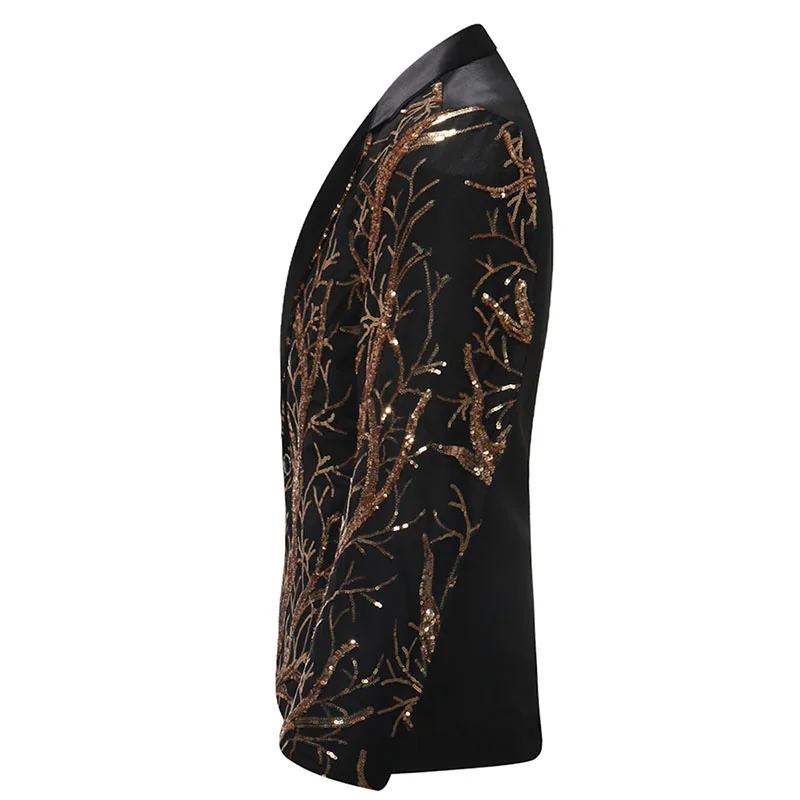 YUNCLOS 2019 Single Breasted Sequin Stage Suit Jacket Men Party Hip Hop Suit Fashion Digital Printing Drama costume Blazer YUNCLOS 2019 Single Breasted Sequin Stage Suit Jacket Men Party Hip Hop Suit Fashion Digital Printing Drama costume Blazer