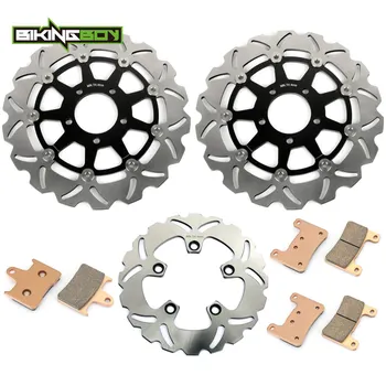 شراءBIKINGBOY لسوزوكي GSXR 600 750 2004 2005 K5 GSX-R 1000 04 K4 الجبهة الخلفية الفرامل أقراص أقراص الدوارات منصات دراجة نارية 300 مللي متر 220 مللي متر