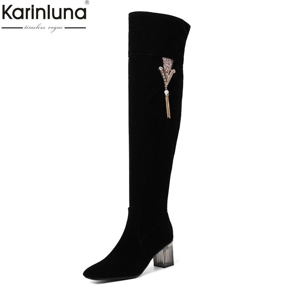 

Women's Big Size 34-48 top quality Ladies High Heels Shoes Woman Casual Party Over The Knee Boots women shoes
