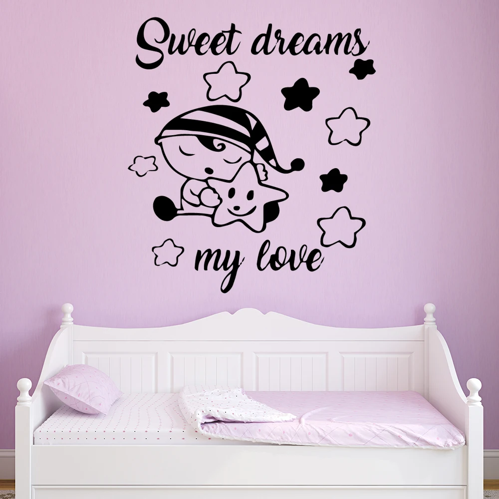 

Custom Sweet Dream Wall Art Wall Paper Decor Living Room Decorative Vinyl Wall Stickers naklejki