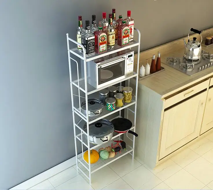 The rack is landing. The living room is an iron metal storage rack.082